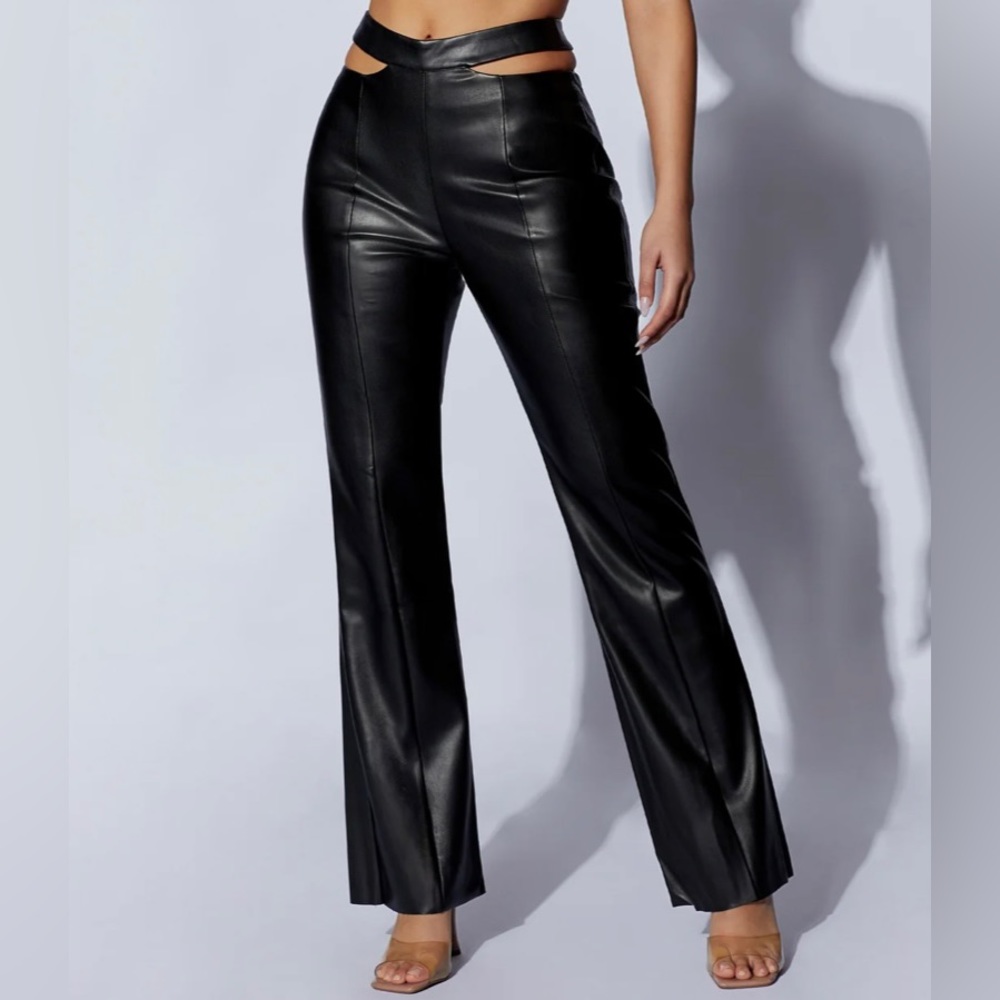 Cut out leather pants
